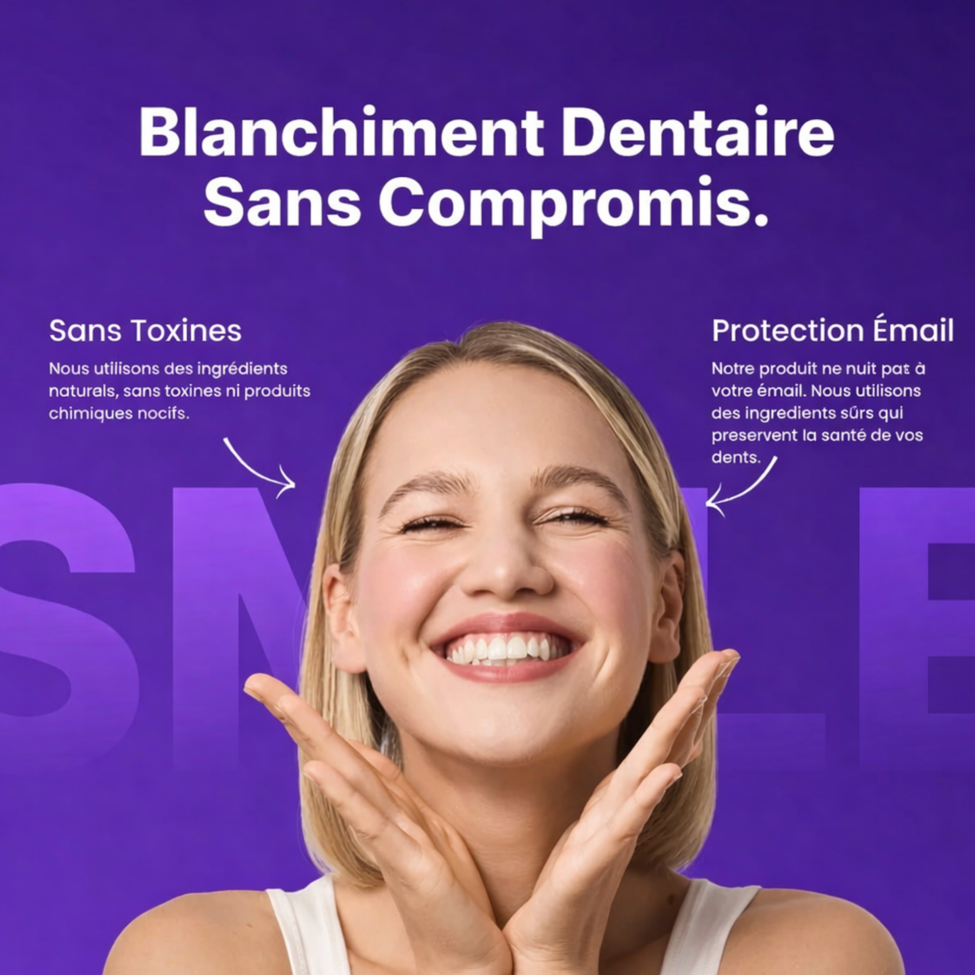 Bandes Blanchiment Dentaire - sourire éclatant